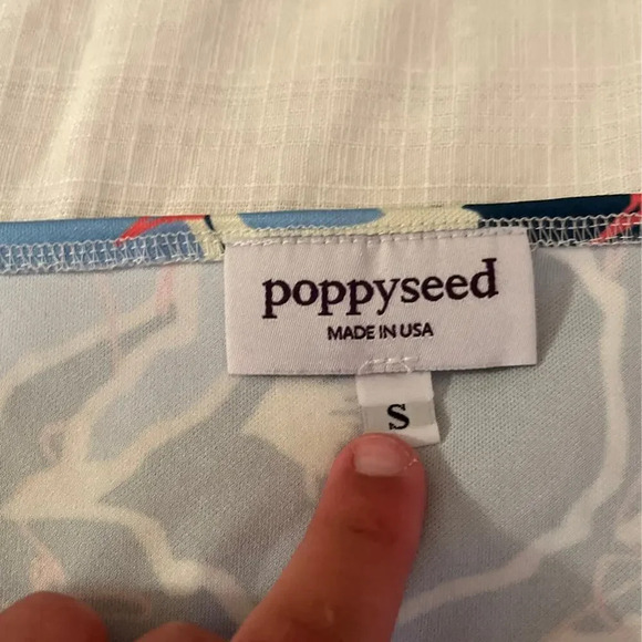 Poppyseed Floral Top TShirt Short Sleeve Small - Picture 2 of 4